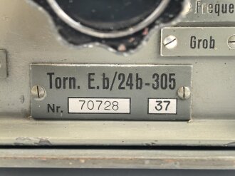 Tornister Empänger Berta , Torn.E.b. /24b-305 datiert 1937.  Gehäuse zugehörig, aber überlackiert. Guter Gesamtzustand, Funktion nicht geprüft