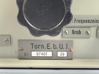 Tornister Empänger Berta , Torn.E.b.U.1, datiert 1939. Sonderausführung 2300- 3100 kHz. Gehäuse überlackiert, Funktion nicht geprüft