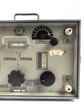 Tornister Empänger Berta , Torn.E.b.U.1, datiert 1939. Sonderausführung 2300- 3100 kHz. Gehäuse überlackiert, Funktion nicht geprüft