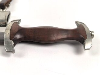 SA Dienstdolch, saubere Klinge von "ROMÜSO Solingen" Getragenes Stück in gutem Gesamtzustand, ungereinigt