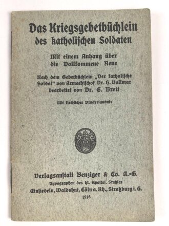 1. Weltkrieg "Das Kriegsgebetbüchlein des...