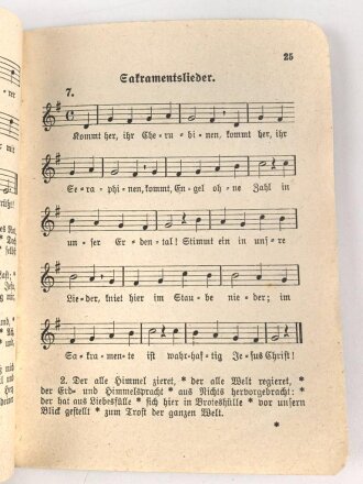 1. Weltkrieg, "Katholisches Soldatengesangbuch" datiert 1915, 64 Seiten, DIN A6
