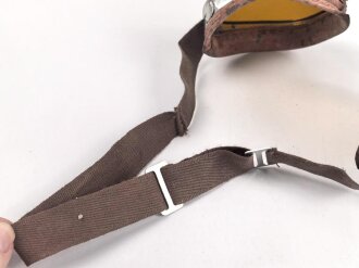 Italien 2.Weltkrieg, Kradmelderbrille, so von deutschen Truppen getragen, weiches Gummi, ungereinigt