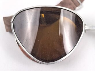 Italien 2.Weltkrieg, Kradmelderbrille, so von deutschen Truppen getragen, weiches Gummi, ungereinigt