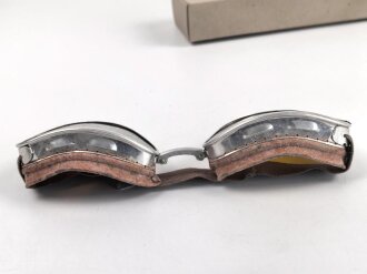 Italien 2.Weltkrieg, Kradmelderbrille, so von deutschen Truppen getragen, weiches Gummi, ungereinigt