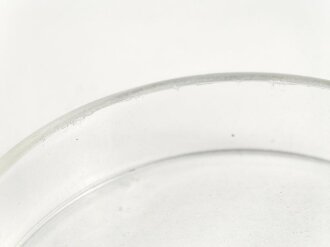 Butterdose Wehrmacht aus oranger Preßmasse. Ungebraucht, mit Glaseinsatz