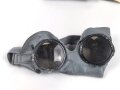 Allgemeine Schutz Brille Wehrmacht in Kunstlederhülle, ungetragenes Stück mit dunklen Ultrasin Gläsern. Hinweiszette mit Druckvermerk von 1942