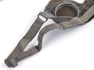 Allgemeine Schutz Brille Wehrmacht in Kunstlederhülle, ungetragenes Stück mit dunklen Ultrasin Gläsern