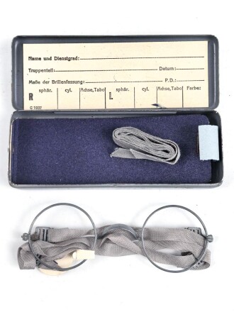 Masken Brille Wehrmacht, nicht ausgegebenes Set aus altem Fabrikbestand