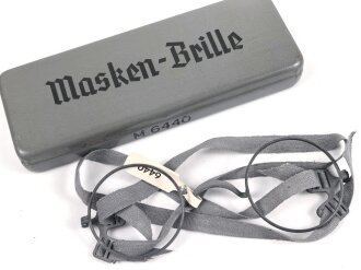 Masken Brille Wehrmacht, nicht ausgegebenes Set aus altem Fabrikbestand