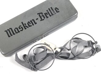 Masken Brille Wehrmacht, nicht ausgegebenes Set aus altem Fabrikbestand