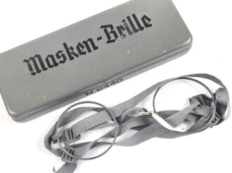 Masken Brille Wehrmacht, nicht ausgegebenes Set aus altem Fabrikbestand