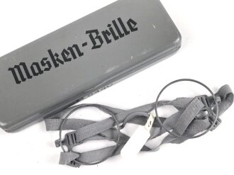 Masken Brille Wehrmacht, nicht ausgegebenes Set aus altem Fabrikbestand