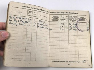 Soldbuch Heer, ausgestellt am 24.2.1944 , dazu die Verleihungsurkunde für das Eiserene Kreuz 2. Klasse