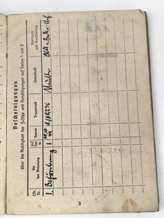 Soldbuch Heer, ausgestellt am 24.2.1944 , dazu die Verleihungsurkunde für das Eiserene Kreuz 2. Klasse