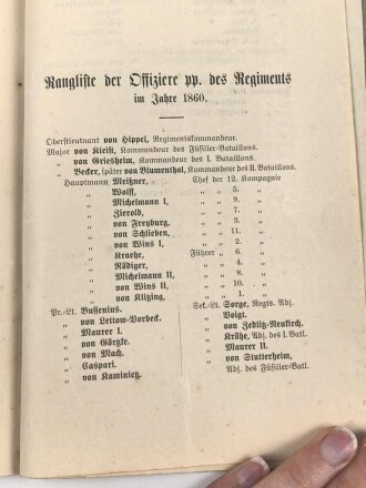 "Das Infanterie-Regiment Markgraf Karl" ( 7. Brandenburgisches ) Nr. 60 von seinem Ursprung bis zur Gegenwart. 55 Seiten, DIN A5