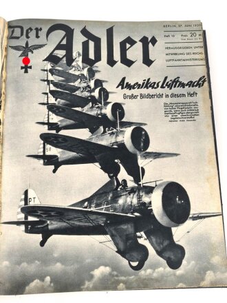 "Der Adler Jahrgang 1939" 23 Ausgaben, mehr als 500 Seiten, Umschlag defekt, Bindung löst sich