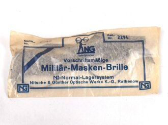 "Militär Masken Brille" Wehrmacht, nicht ausgegebenes Set aus altem Fabrikbestand