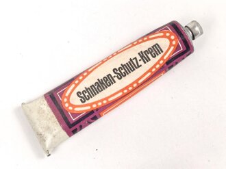 Metalltube "Schnaken - Schutz Krem", Hergestellt in Luxemburg, Gesamtlänge 10cm