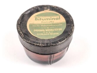 Behälter " Bituminal Hautsalbe" nur für Wehrmachtszwecke. Durchmesser 6cm