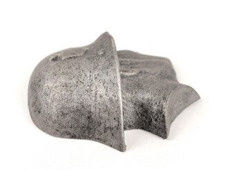 Halbrelief " Soldat mit Stahlhelm" aus Zink, Gesamthöhe 7cm