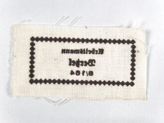 Reichsarbeitsdienst, Wäscheetikett für einen...