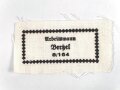 Reichsarbeitsdienst, Wäscheetikett für einen Arbeitsmann, ca. 3,5 x 6,5 cm, Textil