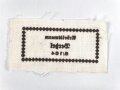 Reichsarbeitsdienst, Wäscheetikett für einen Arbeitsmann, ca. 3,5 x 6,5 cm, Textil