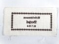 Reichsarbeitsdienst, Wäscheetikett für einen Arbeitsmann, ca. 3,5 x 6,5 cm, Textil