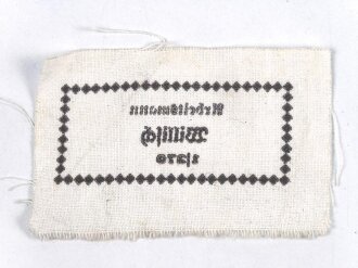 Reichsarbeitsdienst, Wäscheetikett für einen...