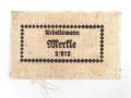 Reichsarbeitsdienst, Wäscheetikett für einen Arbeitsmann, ca. 4 x 6,5 cm, Textil