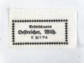 Reichsarbeitsdienst, Wäscheetikett für einen Arbeitsmann, ca. 3,5 x 6 cm, Textil