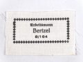 Reichsarbeitsdienst, Wäscheetikett für einen Arbeitsmann, ca. 4 x 6,5 cm, Textil