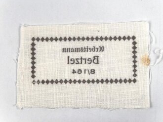 Reichsarbeitsdienst, Wäscheetikett für einen...