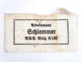 Reichsarbeitsdienst, Wäscheetikett für einen Arbeitsmann, ca. 3,5 x 7 cm, Textil