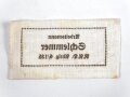 Reichsarbeitsdienst, Wäscheetikett für einen Arbeitsmann, ca. 3,5 x 7 cm, Textil