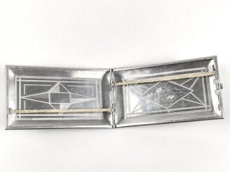 Afrikakorps, Leichtmetall Zigarettenetui eines Kriegsgefangenen in gutem Zustand