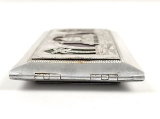 Afrikakorps, Leichtmetall Zigarettenetui eines Kriegsgefangenen in gutem Zustand