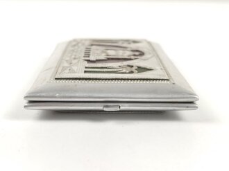 Afrikakorps, Leichtmetall Zigarettenetui eines Kriegsgefangenen in gutem Zustand