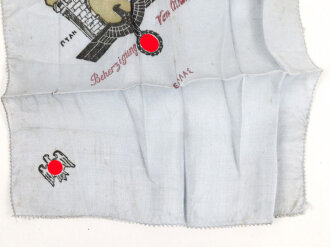 Andenkentüchlein " Beherzigung von Athen 1941" sicherlich lokal Hergestellt, daher der Schreibfehler  . 18 x 18cm