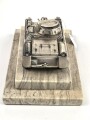 Panzerkampfwagen I, Spritzgußmodell versilbert, auf Marmorsockel, dieser 11 x 17cm