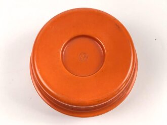 Salzdose Wehrmacht aus oranger Preßmasse. Gebraucht