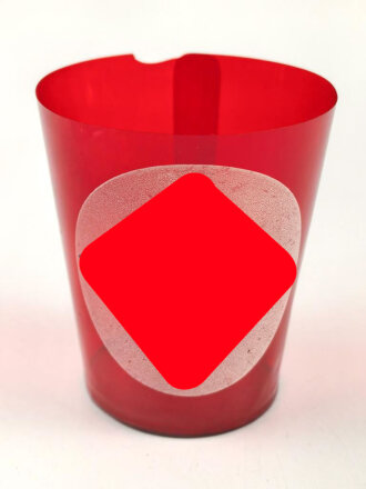 Kerzenhalter aus rotem Chelluloid ? Durchmesser oben etwa...