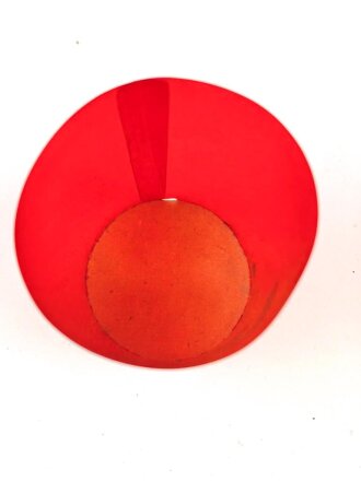 Kerzenhalter aus rotem Chelluloid ? Durchmesser oben etwa...