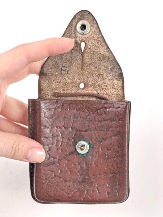 Tasche für Bezard Kompass 2. Weltkrieg, ungebraucht, mit Fangschnur