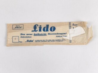 Kragen für das weisse Hemd der Offiziere, in der Originalen " Lido" Umverpackung. Gemessen vom jeweils äusseren Ende Knopfloch 37cm