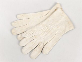 Paar weisse Handschuhe für Offiziere, gebraucht, ungereinigt