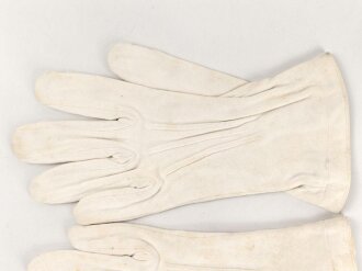 Paar weisse Handschuhe für Offiziere, gebraucht, ungereinigt