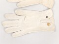 Paar weisse Handschuhe für Offiziere, gebraucht, ungereinigt