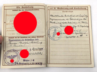 Wehrpaß Heer, eingestellt am 2.11.37 bei Maschinengewehr Btl. 10 Pirmasens.